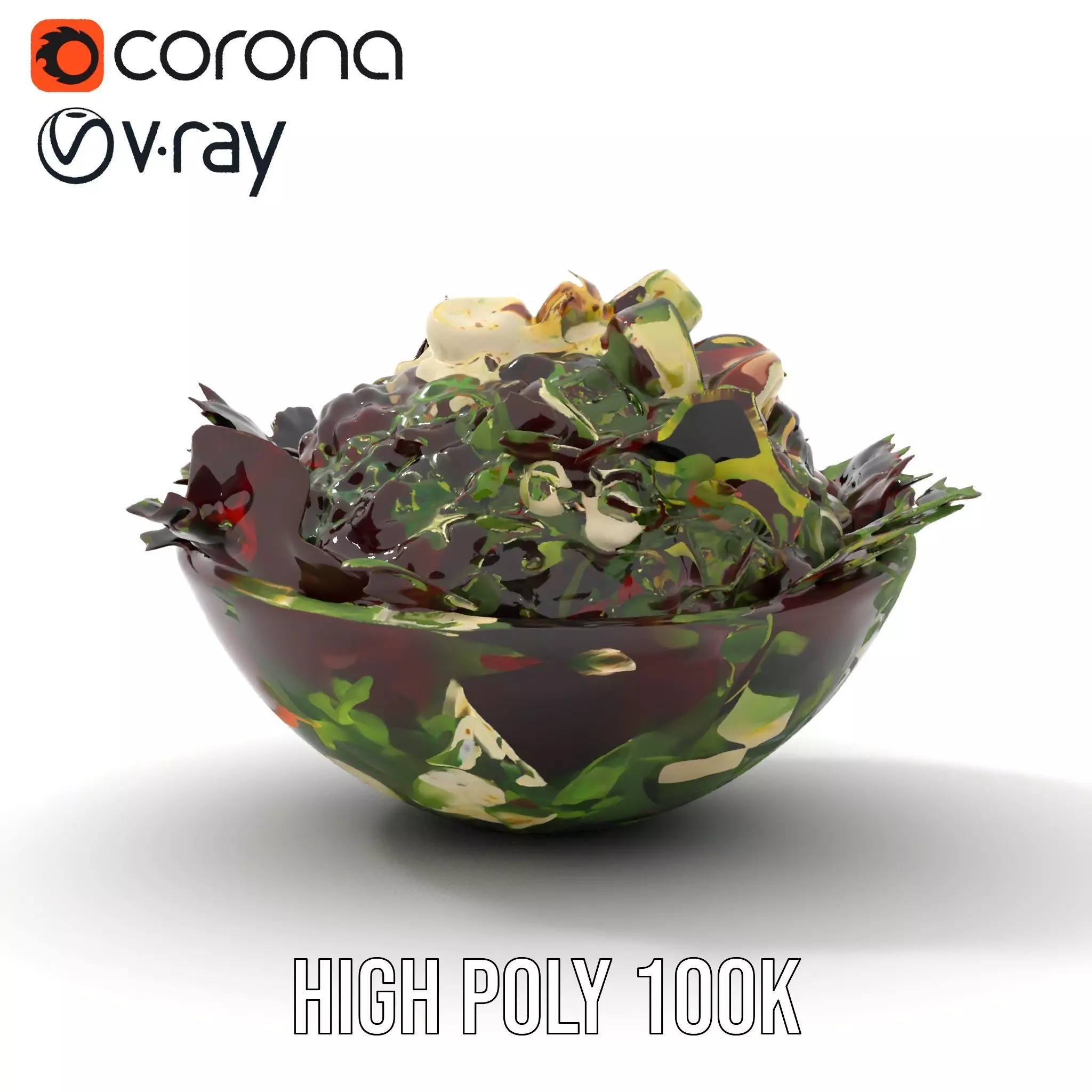 Beetroot Salad with Arugula and Cheese Model Pack Low-poly 3D model_17