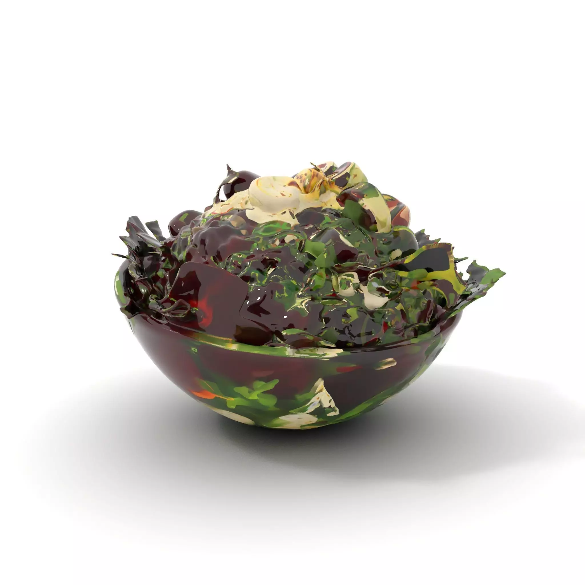 Beetroot Salad with Arugula and Cheese Model Pack Low-poly 3D model_0