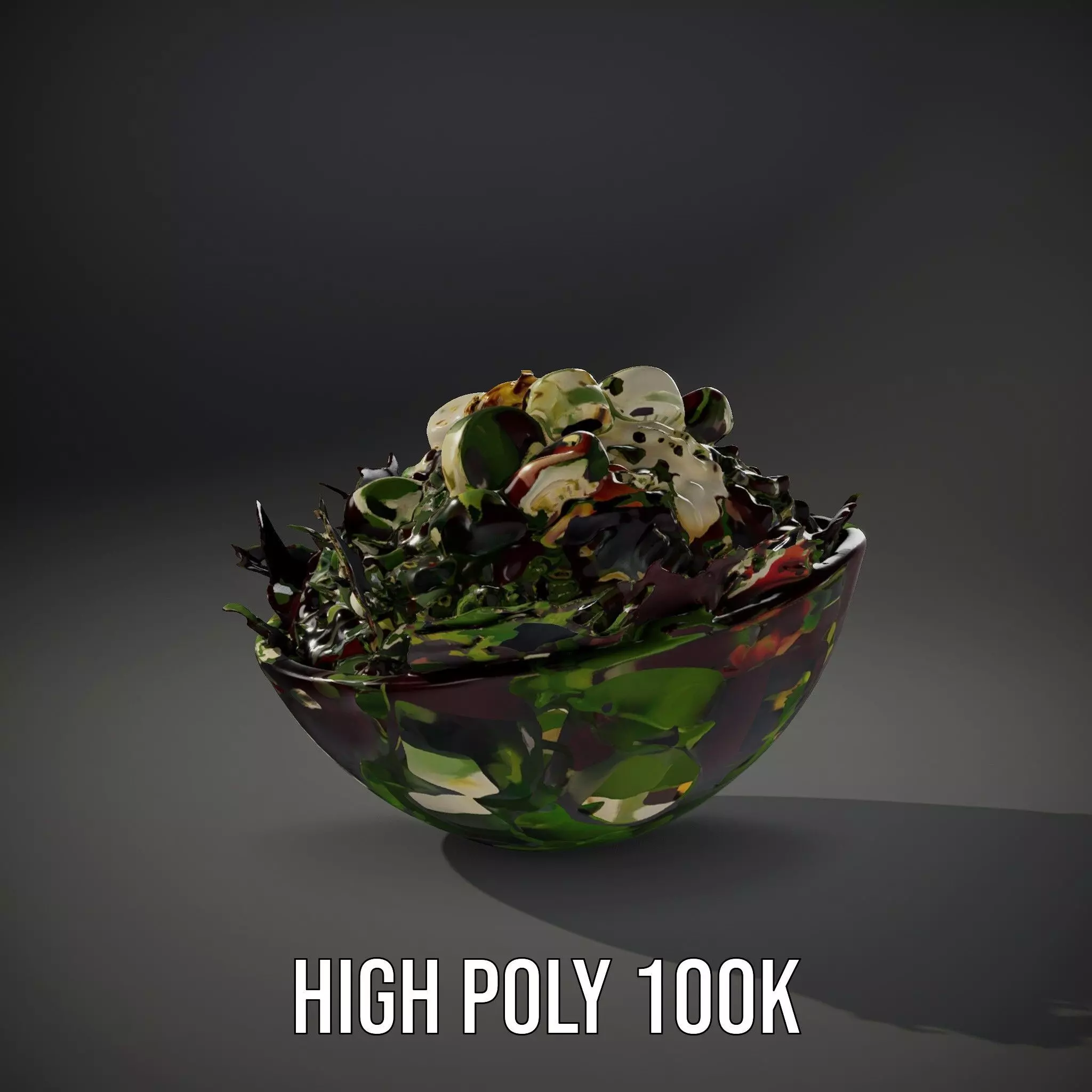 Beetroot Salad with Arugula and Cheese Model Pack Low-poly 3D model_33