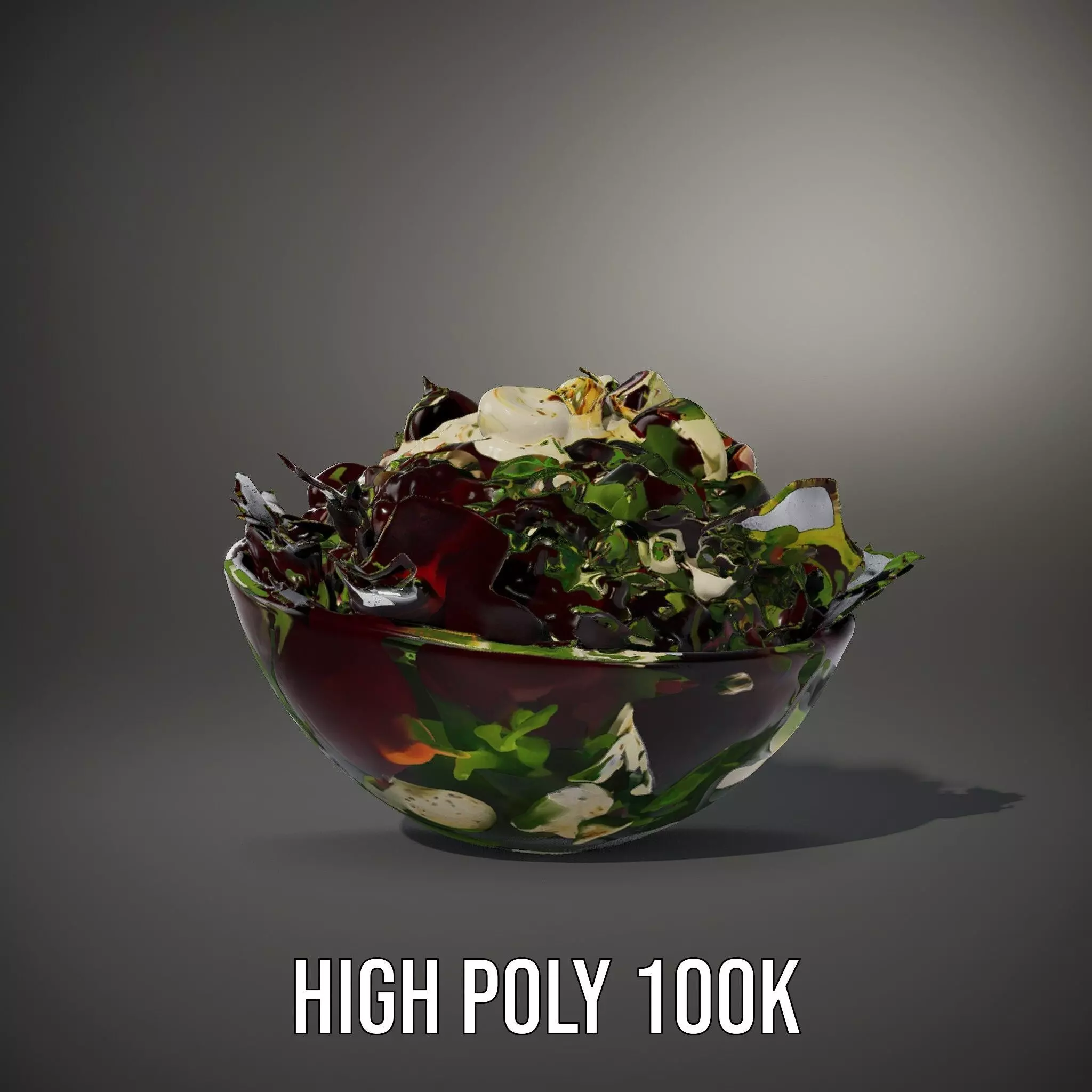Beetroot Salad with Arugula and Cheese Model Pack Low-poly 3D model_34