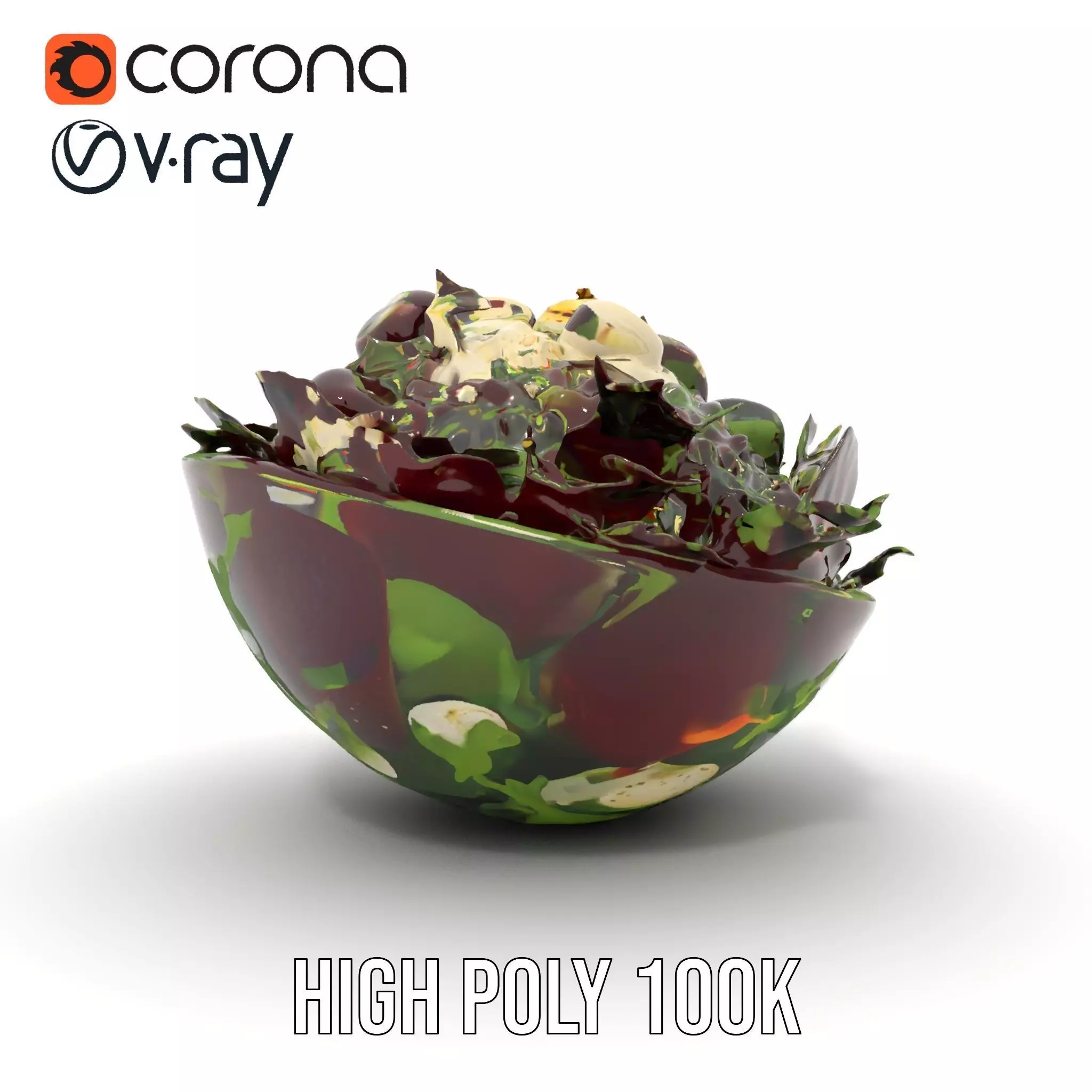 Beetroot Salad with Arugula and Cheese Model Pack Low-poly 3D model_20
