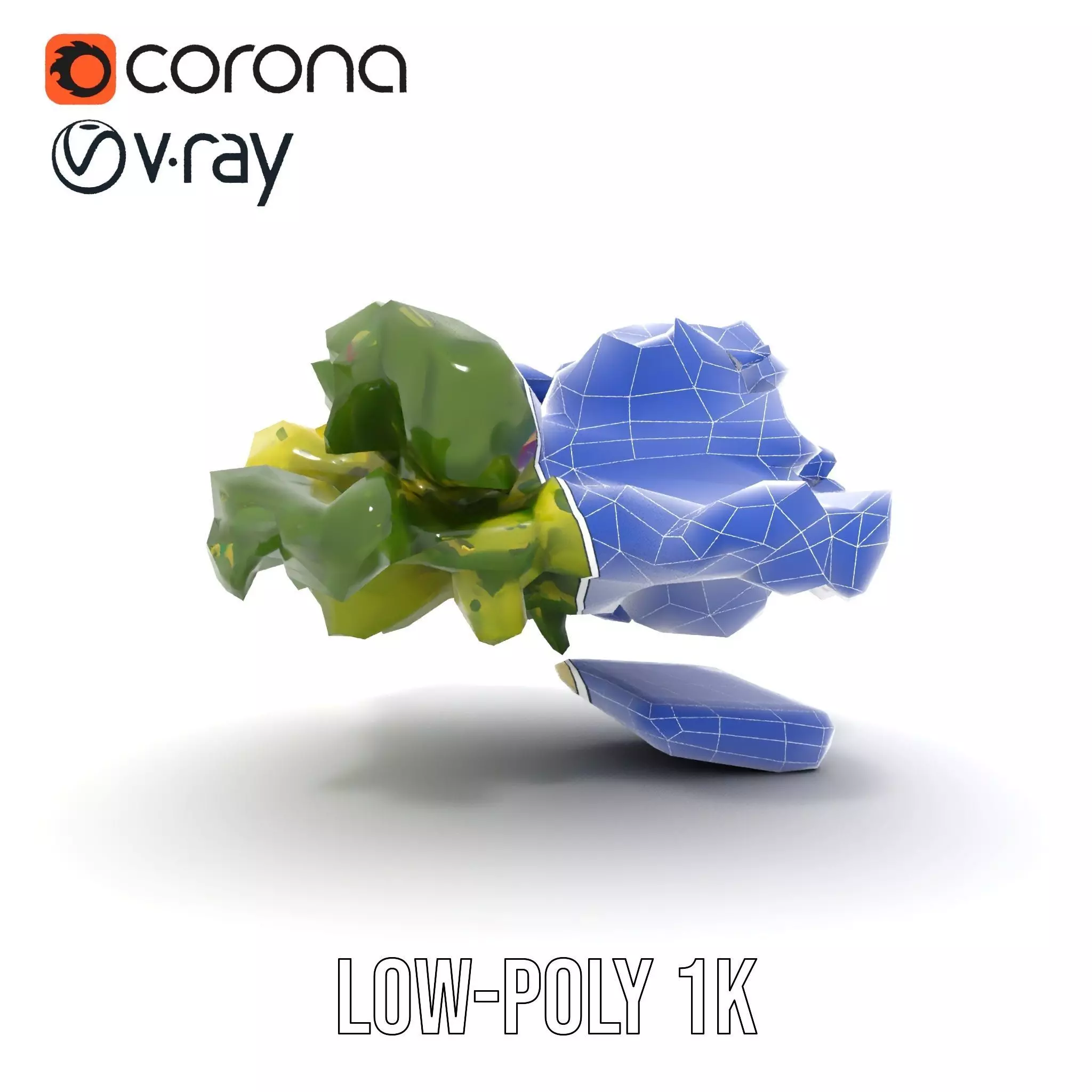 Fresh Salad with Apple Slices and Cheese model pack Low-poly 3D model_31