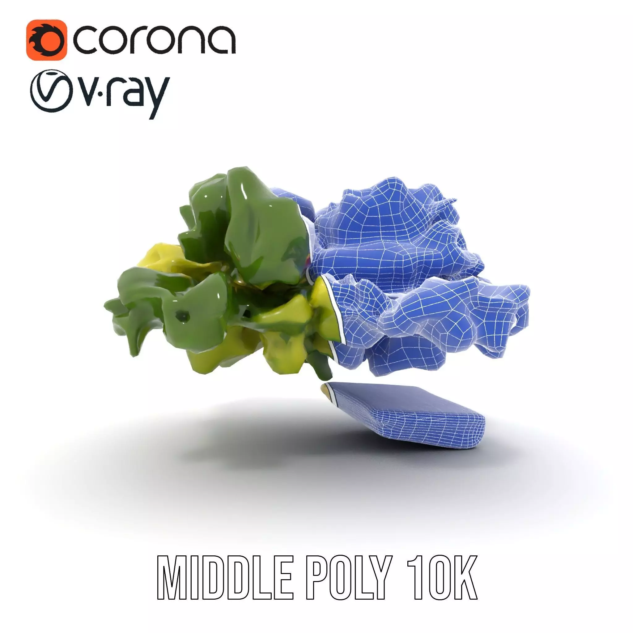 Fresh Salad with Apple Slices and Cheese model pack Low-poly 3D model_30