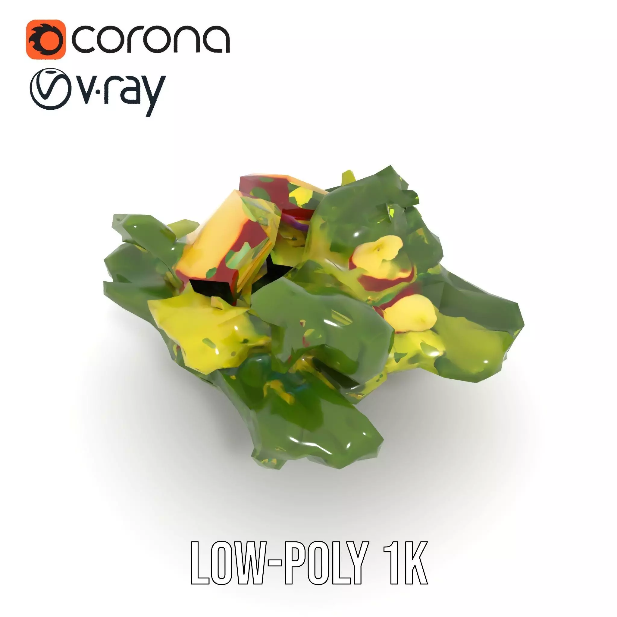 Fresh Salad with Apple Slices and Cheese model pack Low-poly 3D model_12