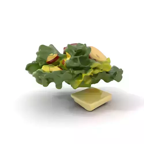 Fresh Salad with Apple Slices and Cheese model pack Low-poly 3D model