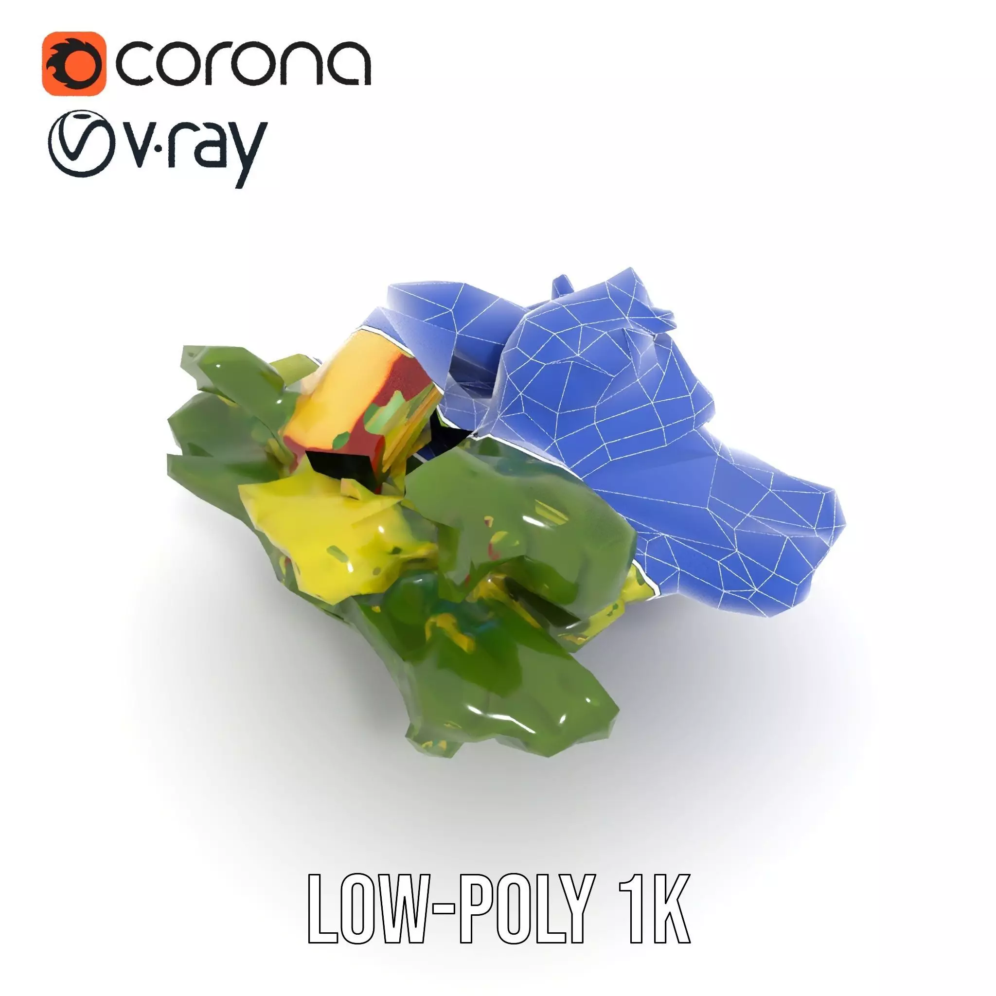 Fresh Salad with Apple Slices and Cheese model pack Low-poly 3D model_19