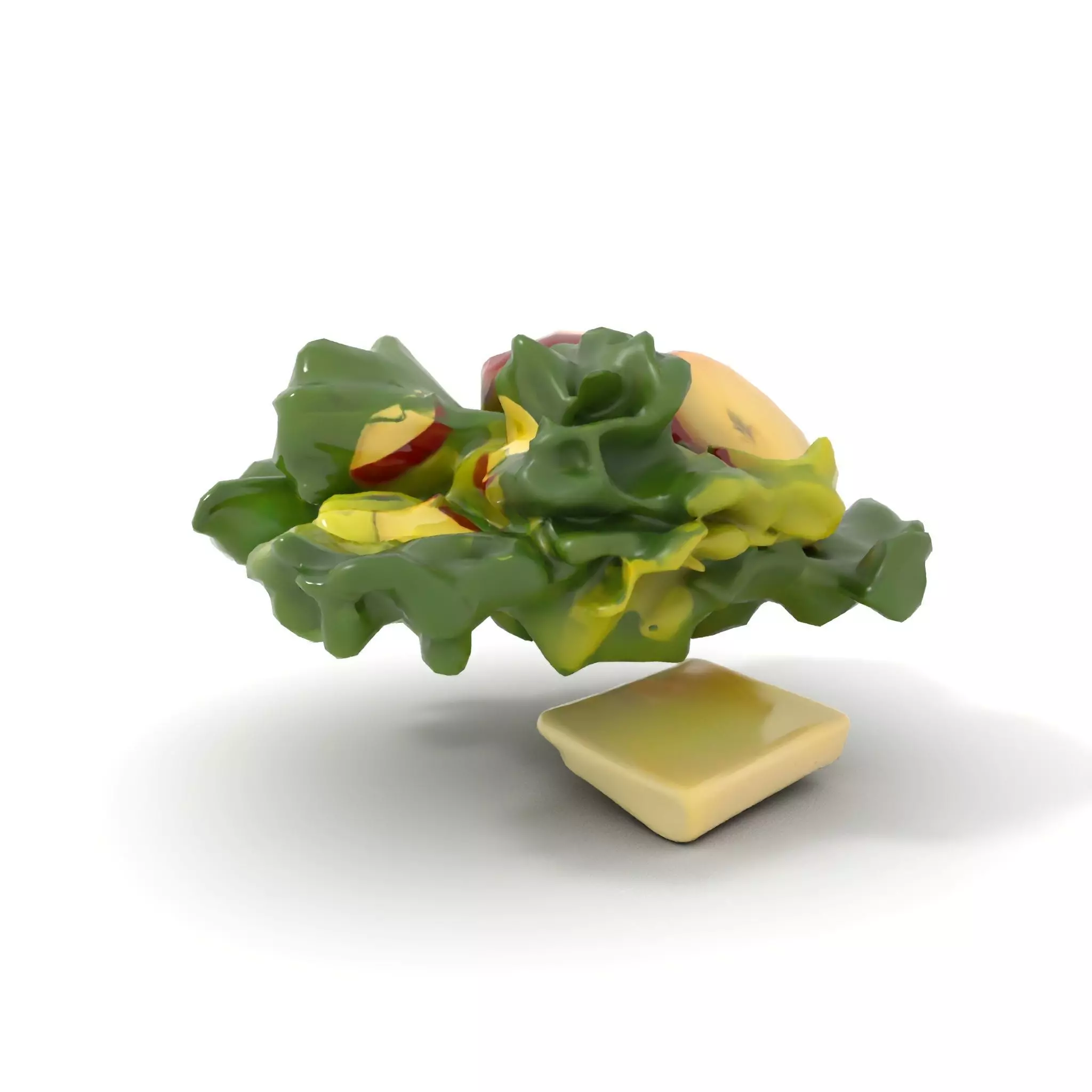 Fresh Salad with Apple Slices and Cheese model pack Low-poly 3D model_6