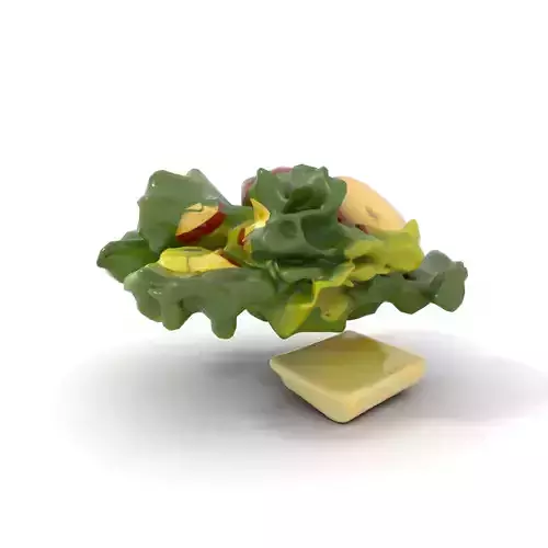 Fresh Salad with Apple Slices and Cheese model pack Low-poly 3D model 6