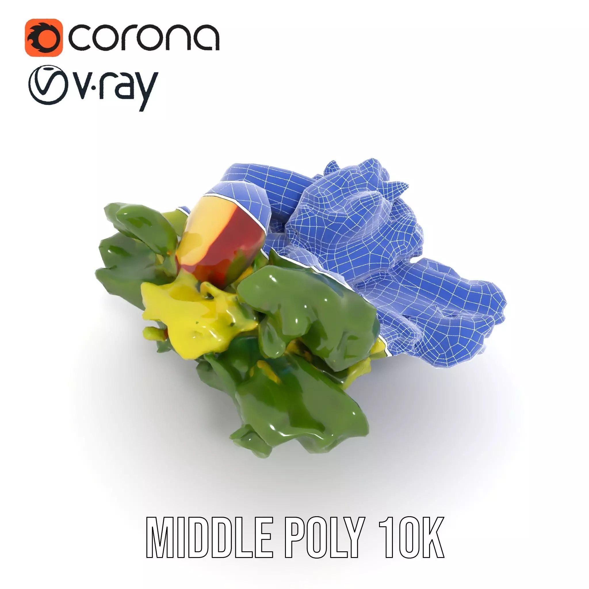 Fresh Salad with Apple Slices and Cheese model pack Low-poly 3D model_27