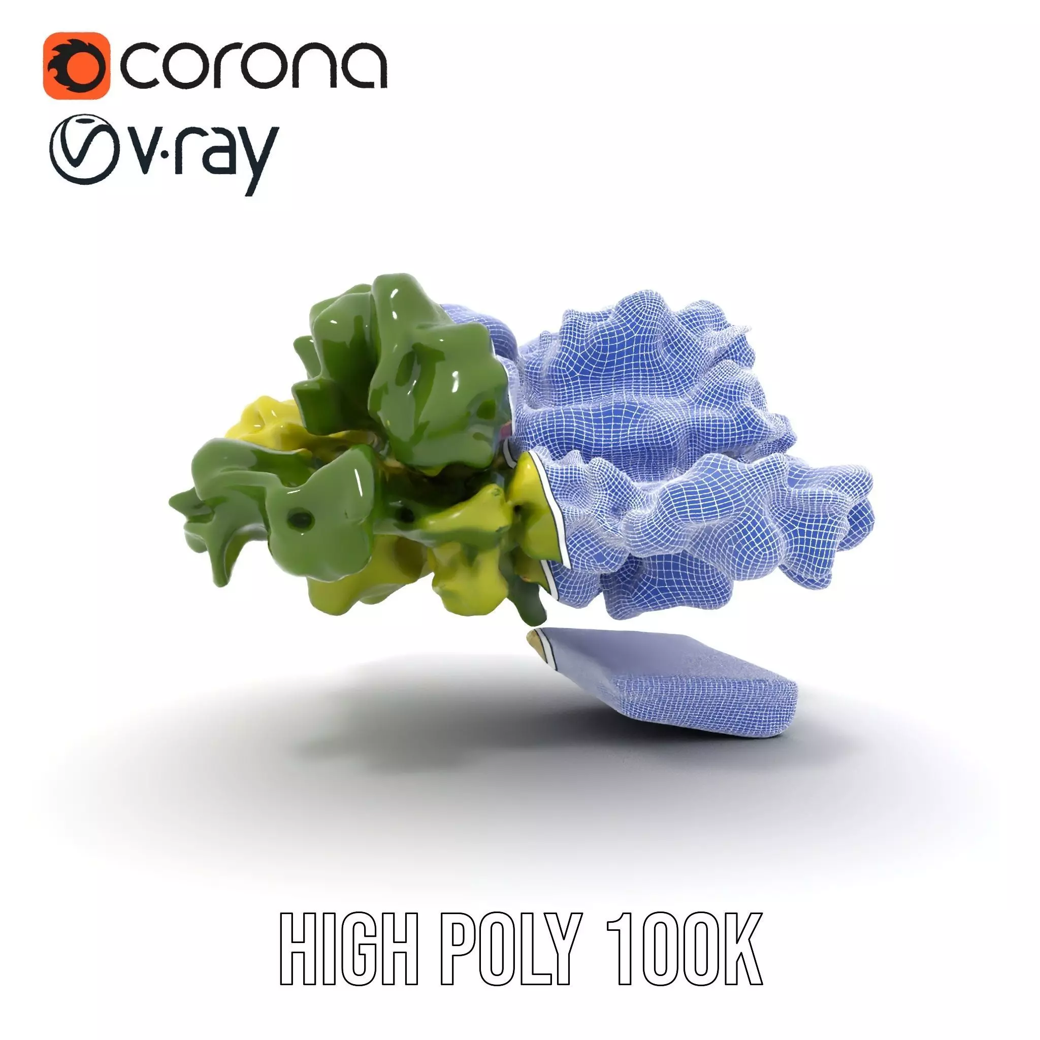 Fresh Salad with Apple Slices and Cheese model pack Low-poly 3D model_34