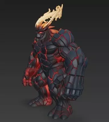 The Crowned Obsidian King Low-poly 3D model_3