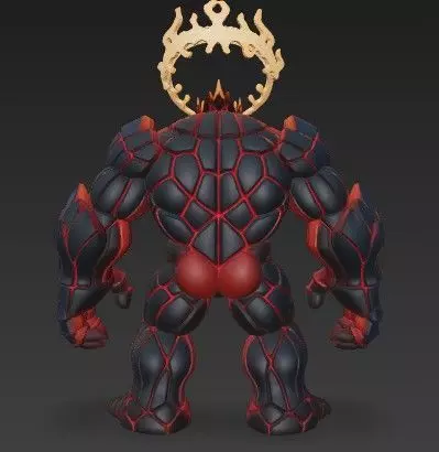 The Crowned Obsidian King Low-poly 3D model_2