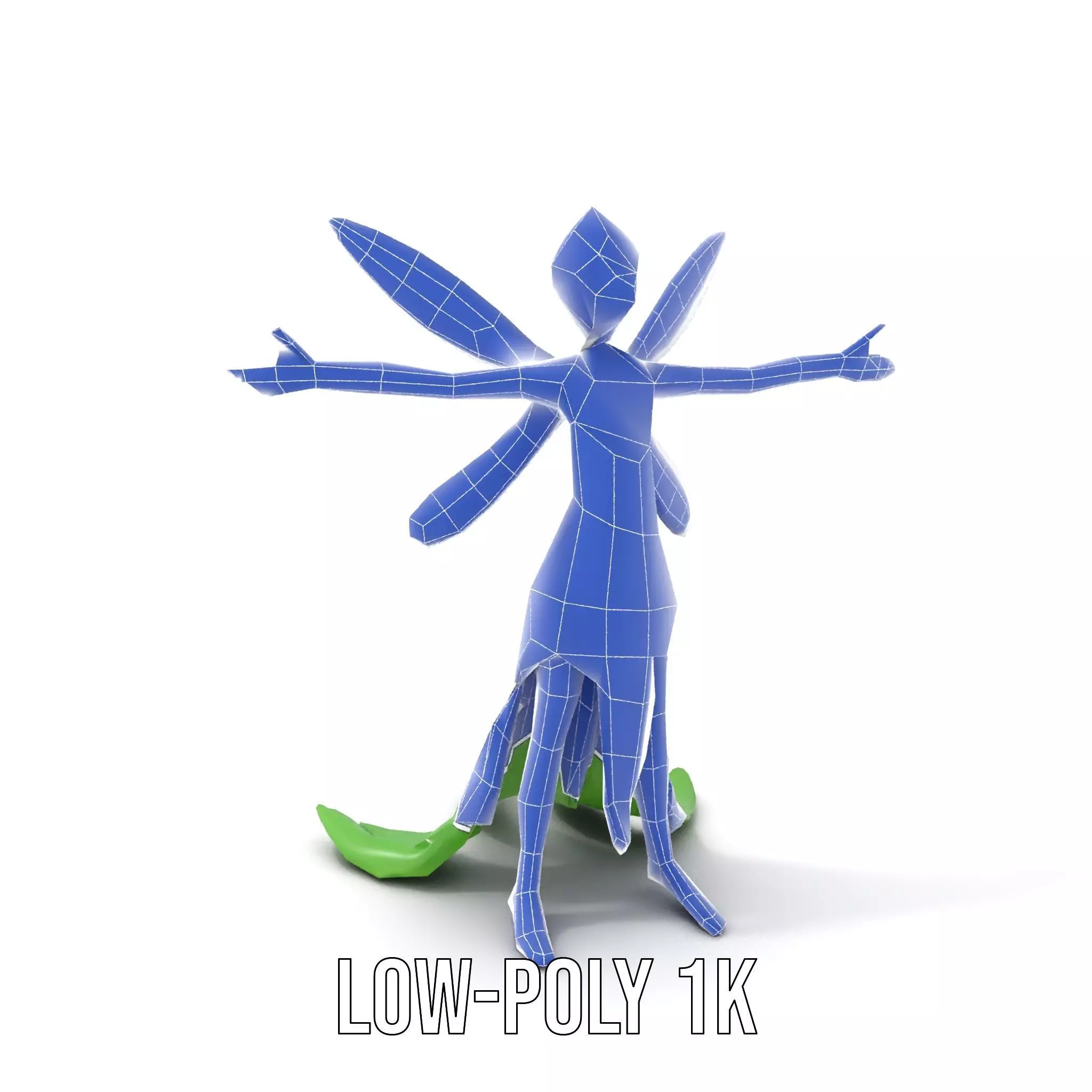 Fairy Character Model Pack with Detailed Wings and Dress Low-poly 3D model_28