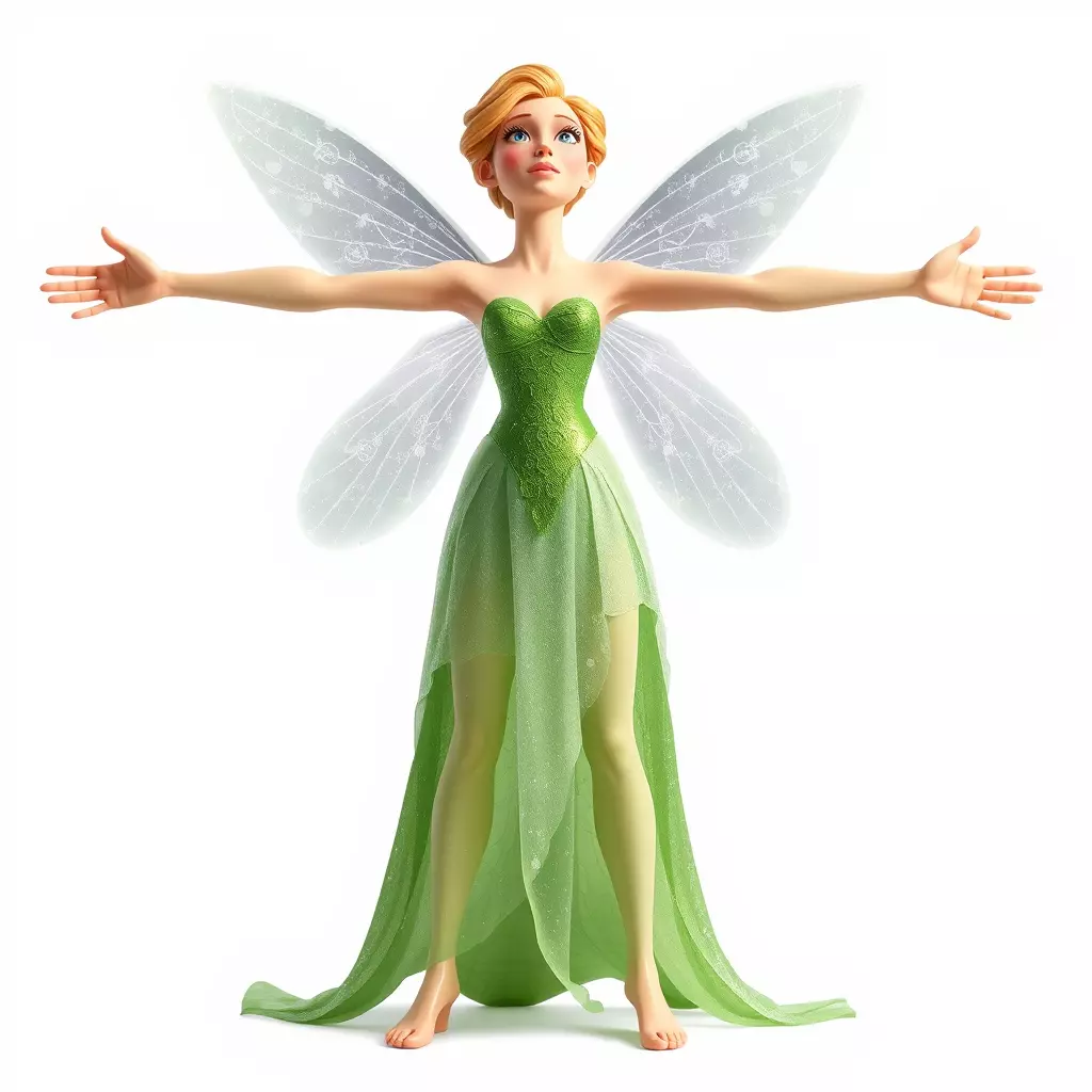 Fairy Character Model Pack with Detailed Wings and Dress Low-poly 3D model_2