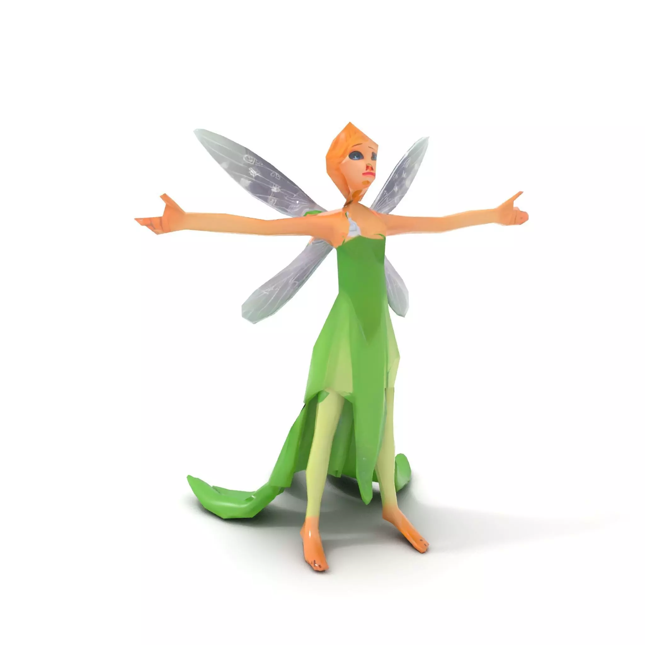 Fairy Character Model Pack with Detailed Wings and Dress Low-poly 3D model_8