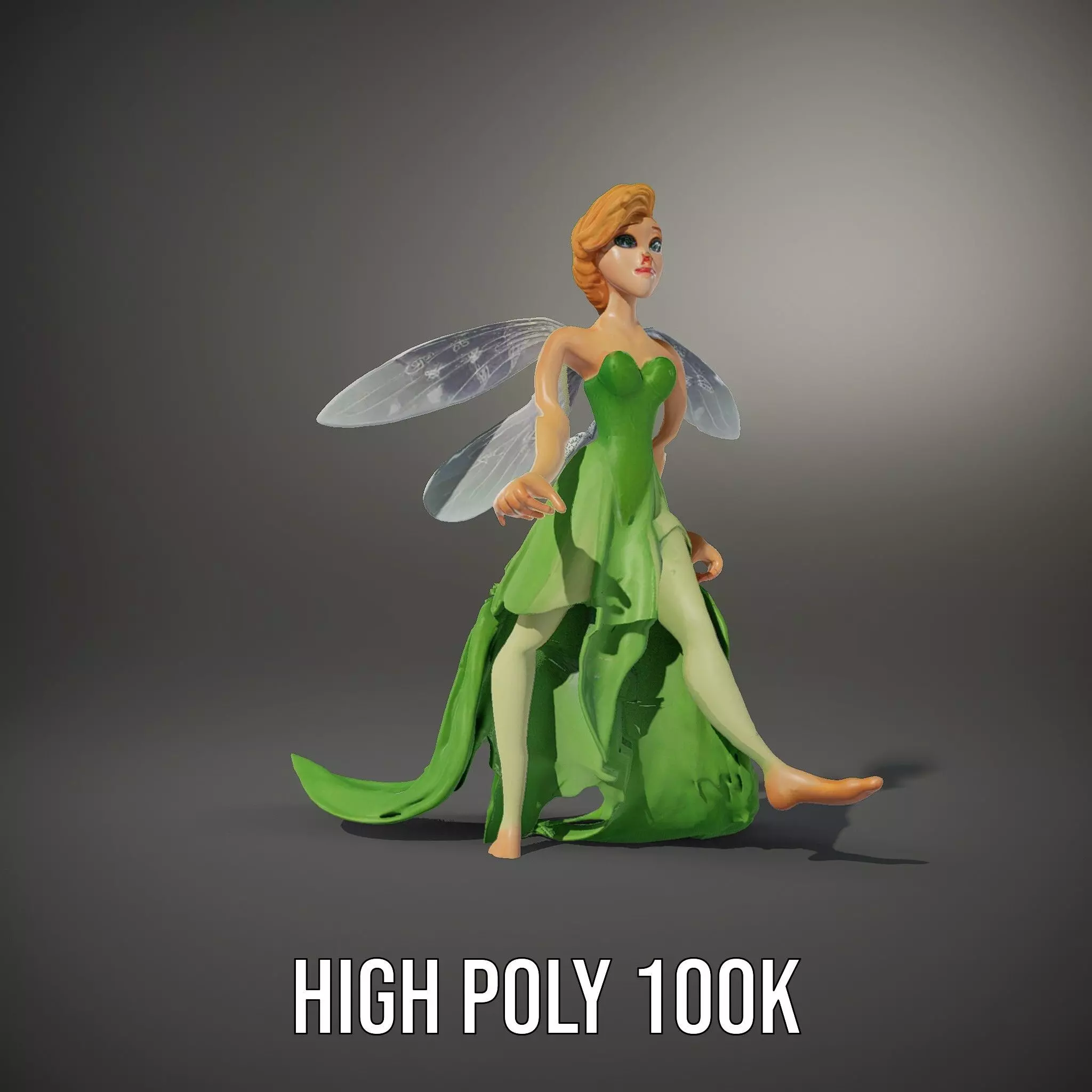 Fairy Character Model Pack with Detailed Wings and Dress Low-poly 3D model_33