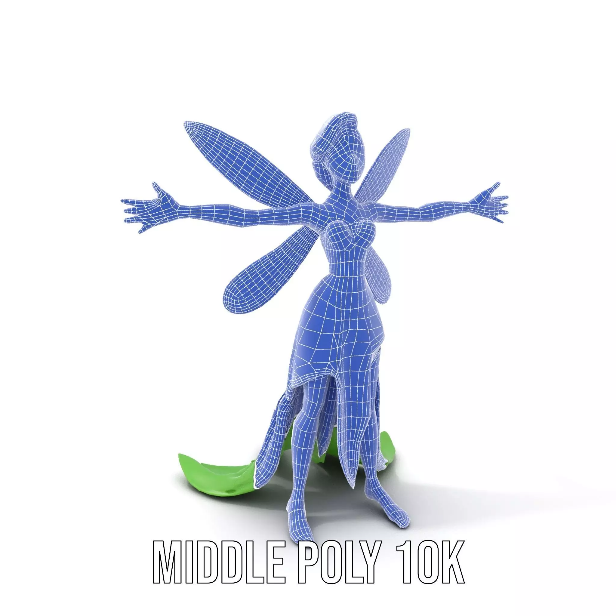 Fairy Character Model Pack with Detailed Wings and Dress Low-poly 3D model_12