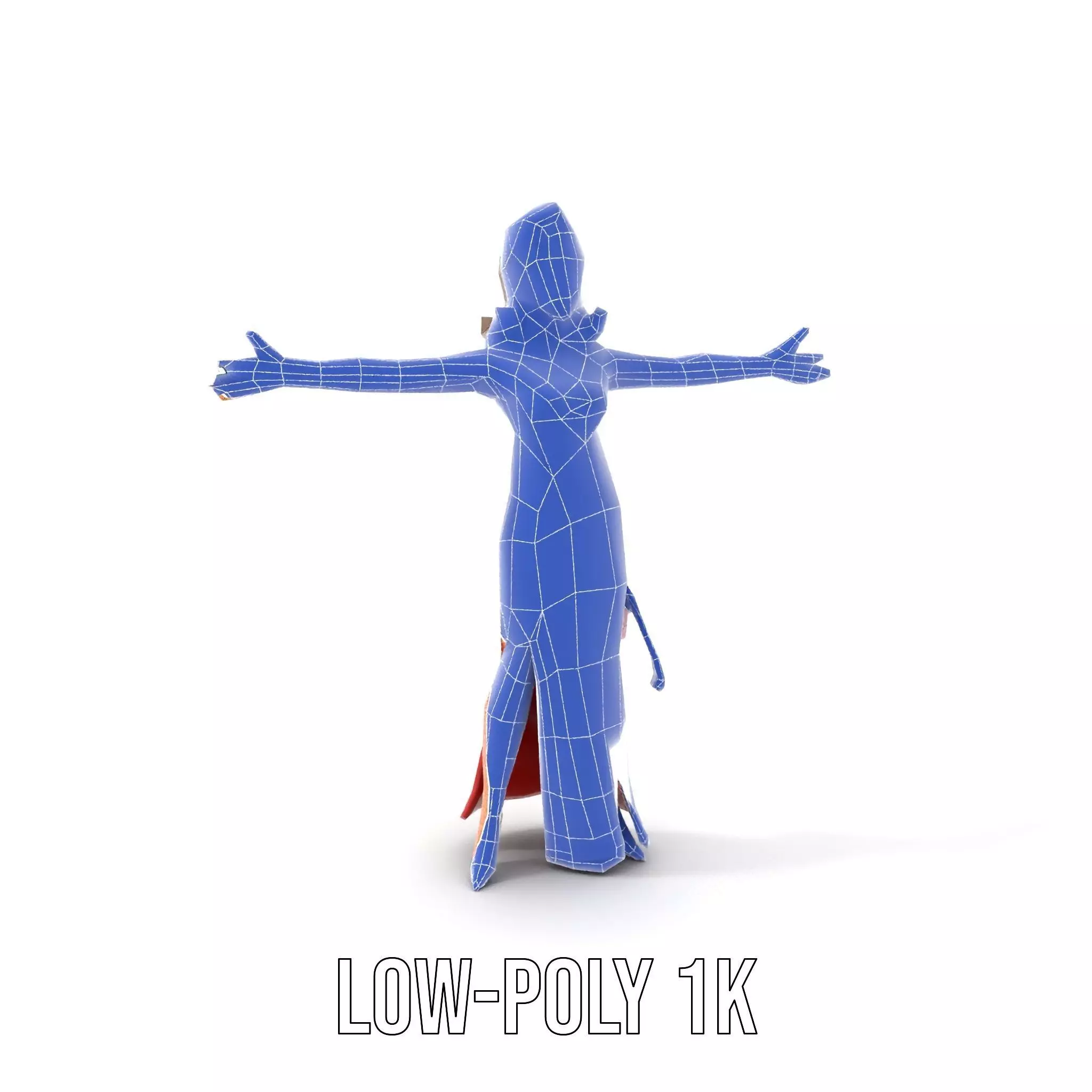 Elegant Lady in Red Dress Model Pack Low-poly 3D model_24