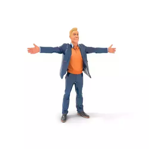 Stylish Businessman Character Model Pack with Suit and Shoes Low-poly 3D model