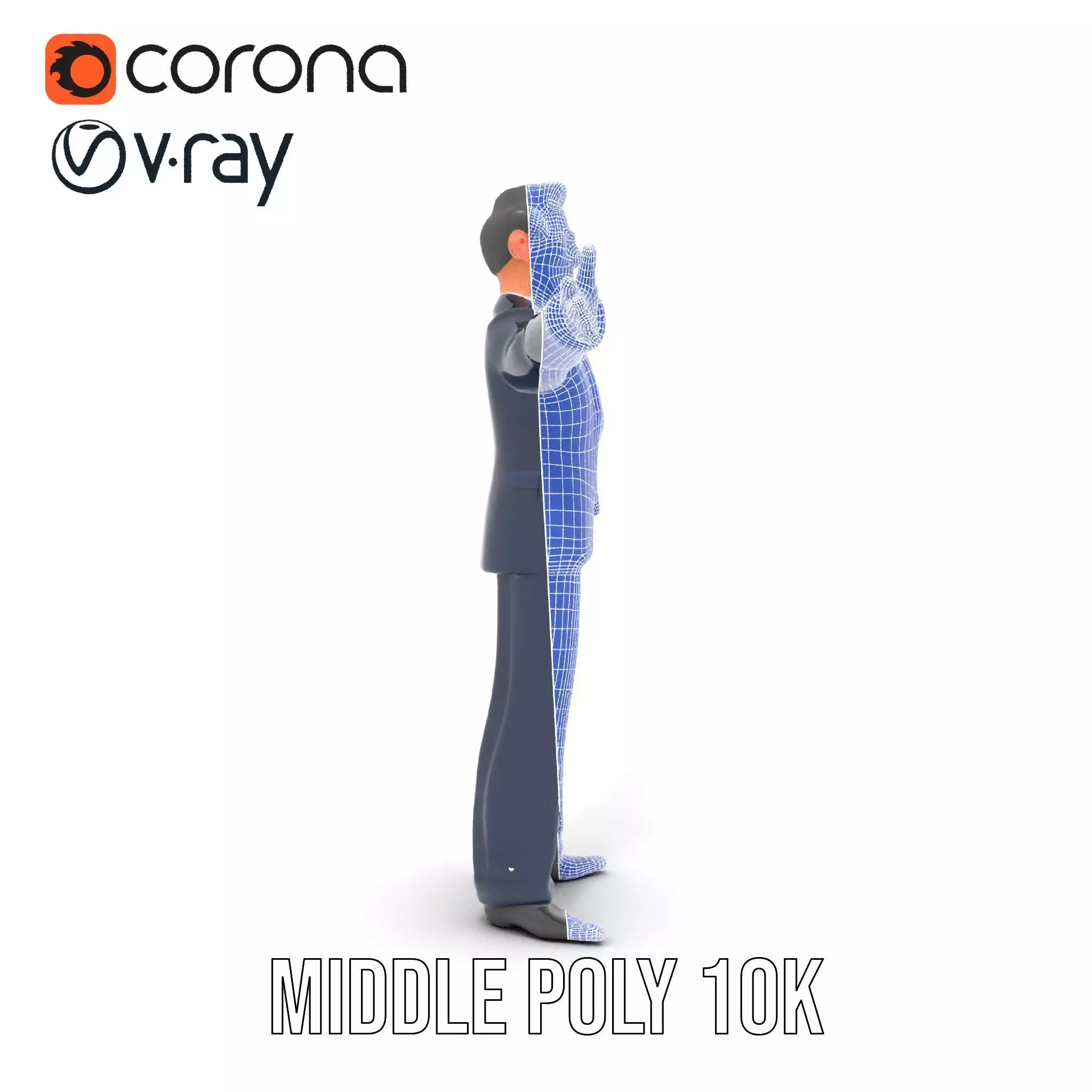 Cartoon Businessman Character in Suit Model Pack Low-poly 3D model_30