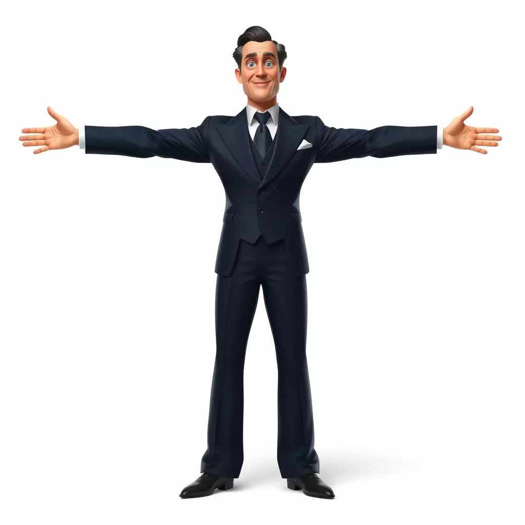 Cartoon Businessman Character in Suit Model Pack Low-poly 3D model_2