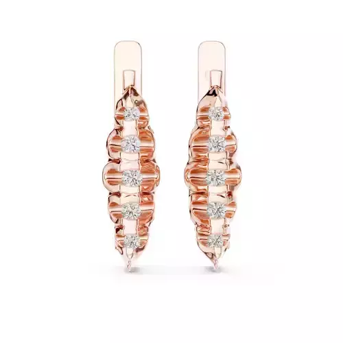 Round Cut Diamond Long Earring 3DM STL Video