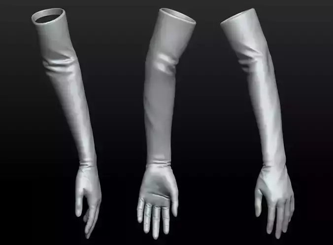 Highpoly Gloves hand female Highpoly leather woman