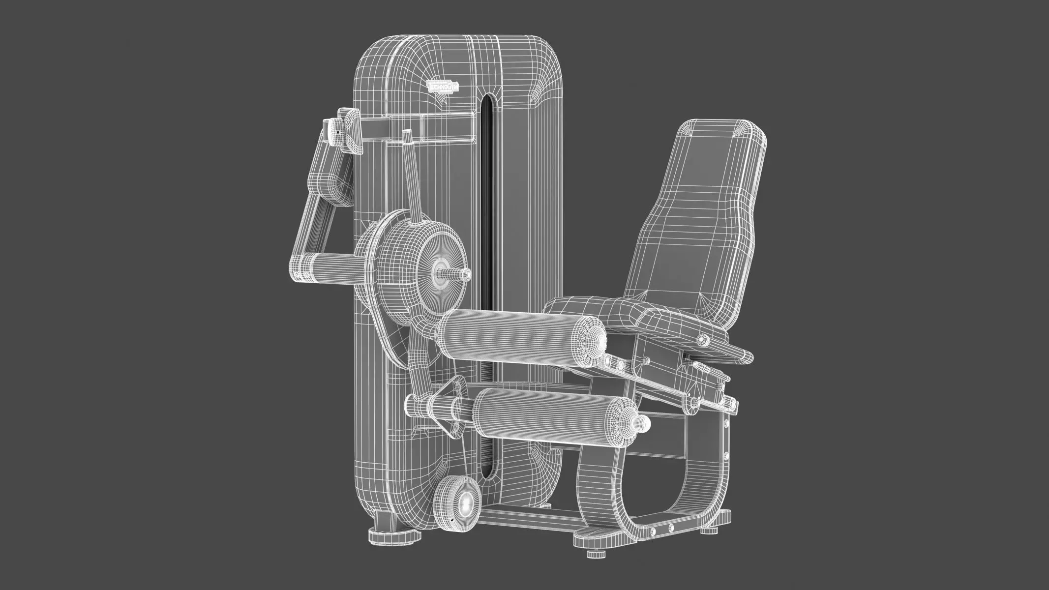 Technogym Selectorized Artis Leg Curl 3D model_1