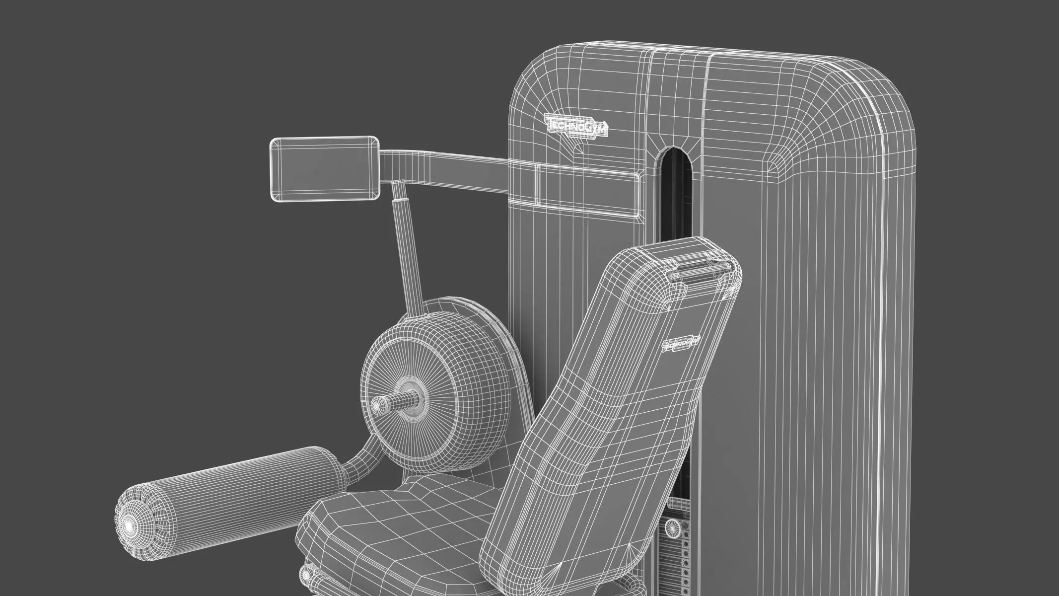 Technogym Selectorized Artis Leg Curl 3D model_18