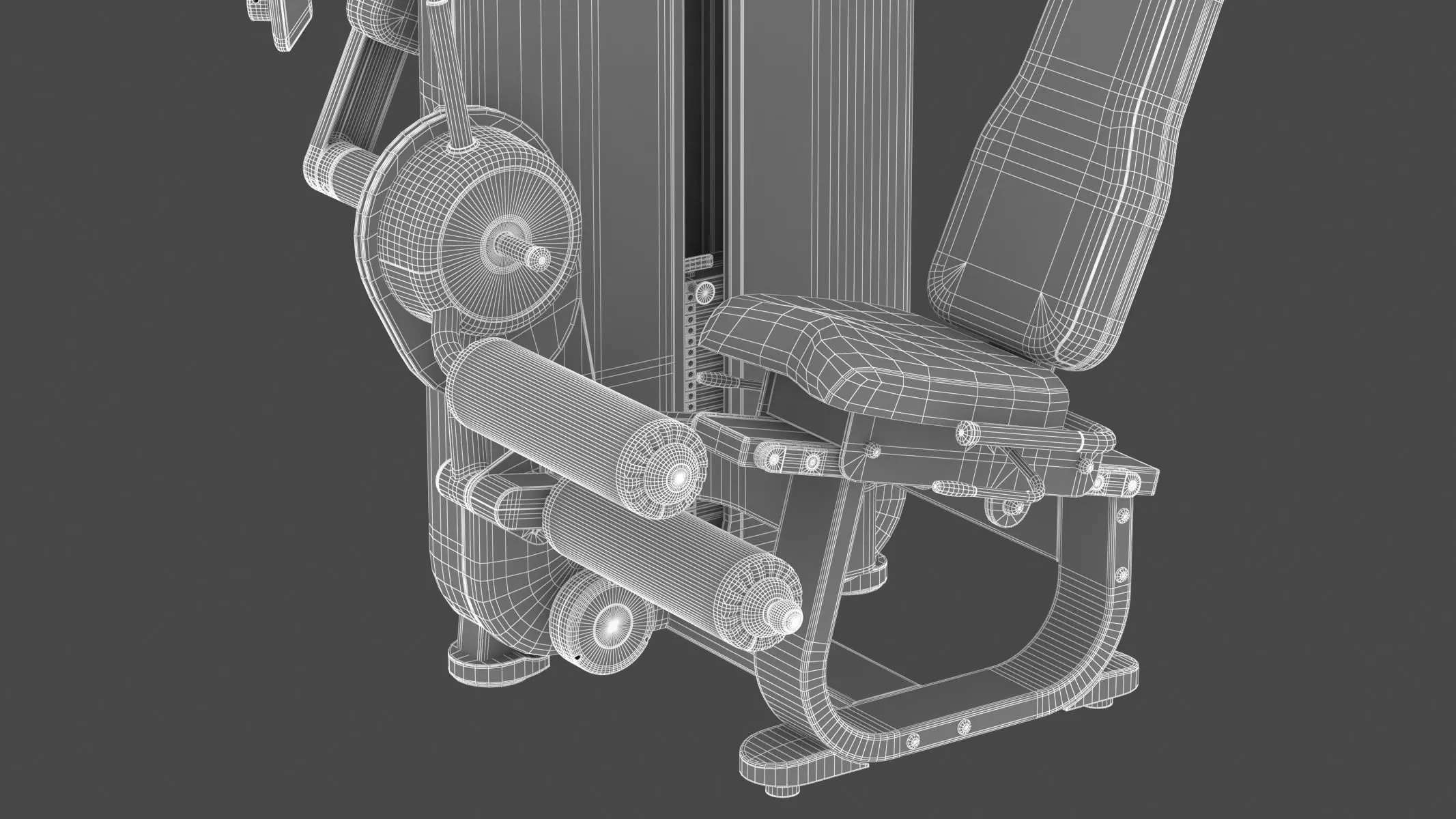 Technogym Selectorized Artis Leg Curl 3D model_17