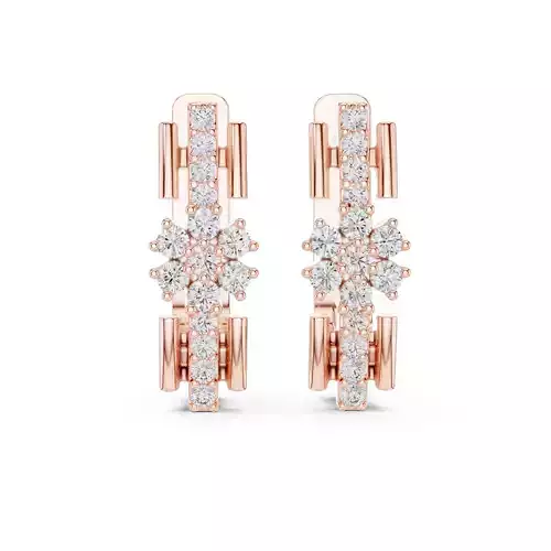 Round Diamond Flower Earring 3DM STL Video