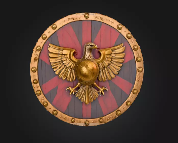 Roman style soldiers shield Low-poly 3D model