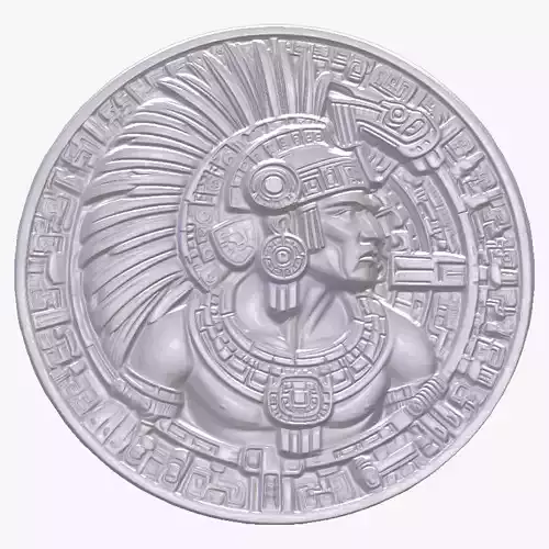 Aztec Warrior 3 basrelief for 3D printing