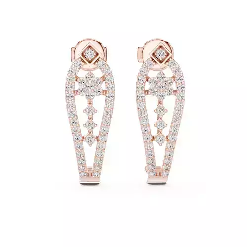 Round Cut Diamond Push Back Earring 3DM STL Video