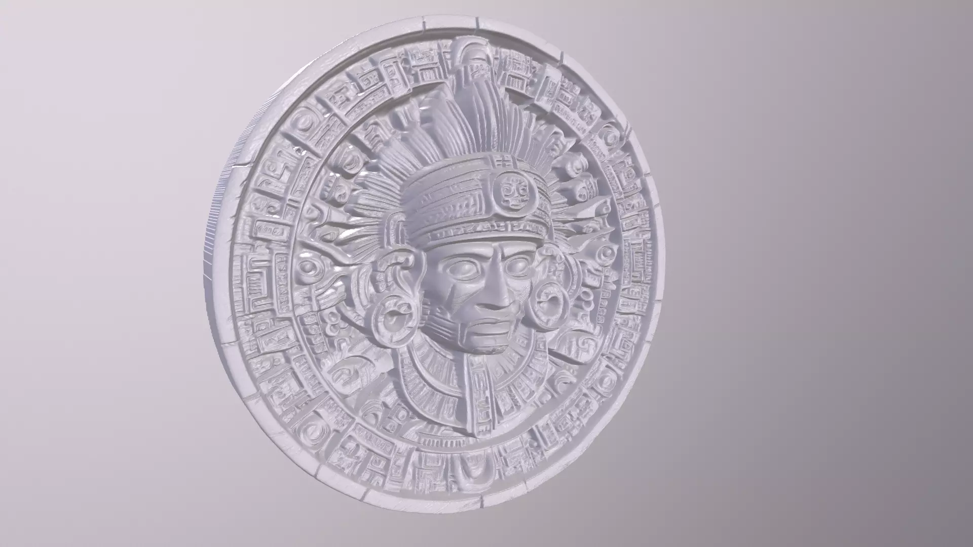 Aztec Warrior 6 basrelief for 3D printing 3D print model_4