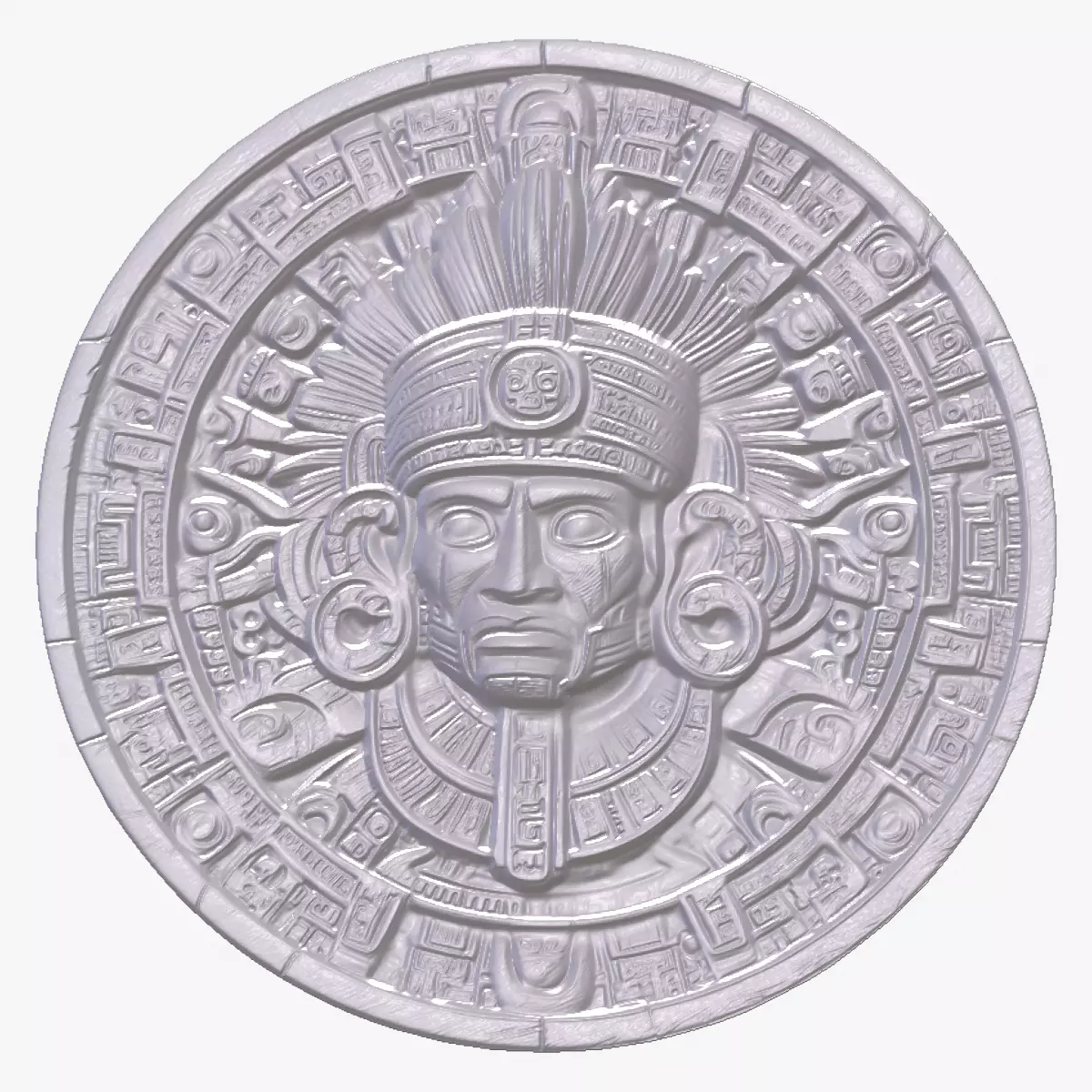 Aztec Warrior 6 basrelief for 3D printing 3D print model_0
