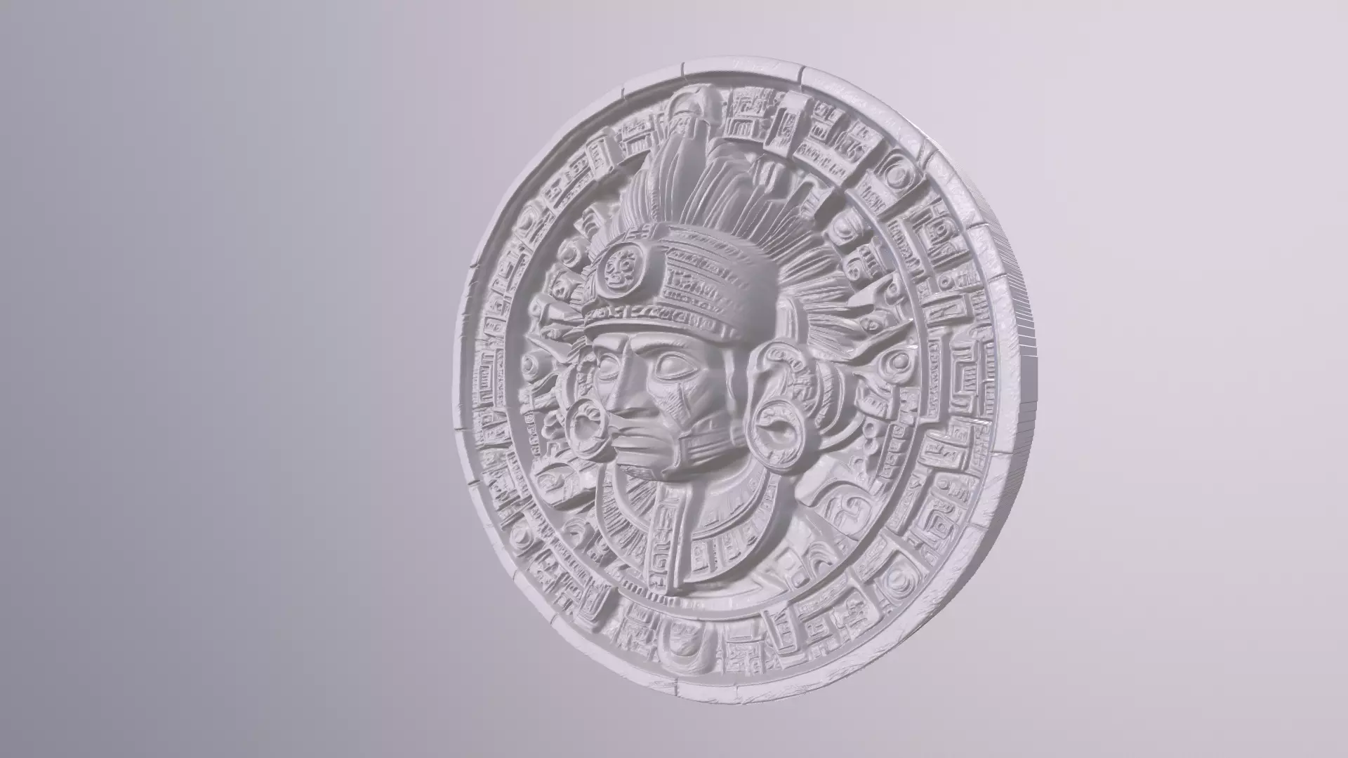 Aztec Warrior 6 basrelief for 3D printing 3D print model_3