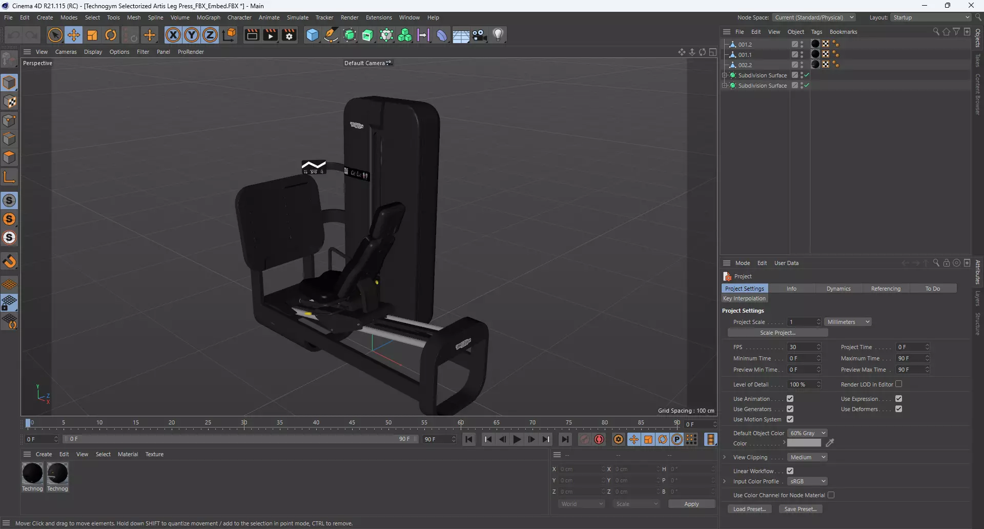 Technogym Selectorized Artis Leg Press 3D model_13