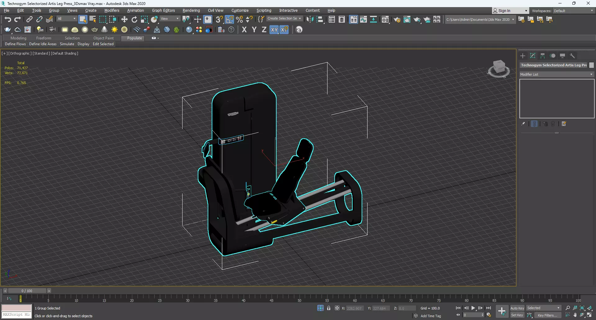 Technogym Selectorized Artis Leg Press 3D model_15