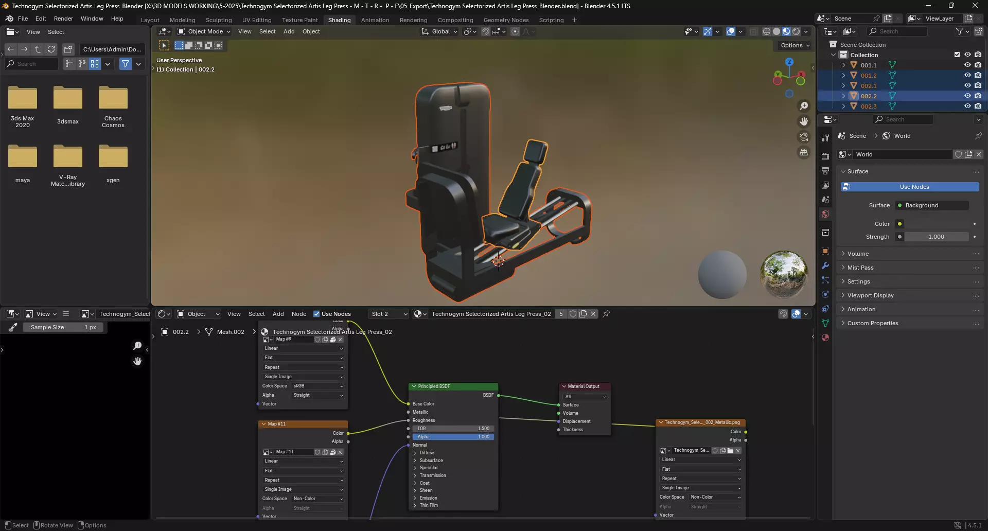 Technogym Selectorized Artis Leg Press 3D model_14