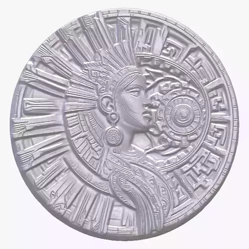 Aztec Warrior 11 basrelief for 3D printing
