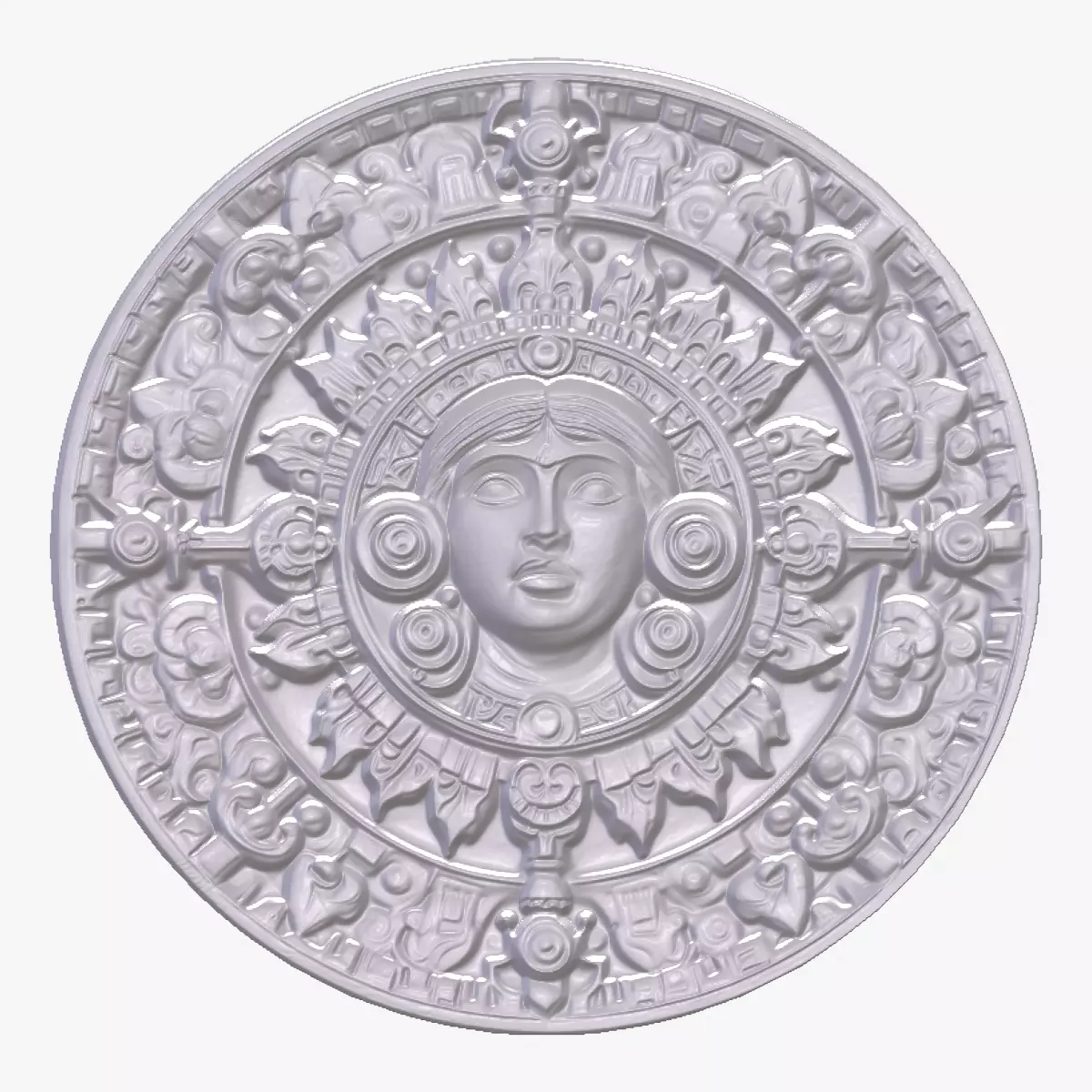 Aztec Warrior 13 basrelief for 3D printing 3D print model