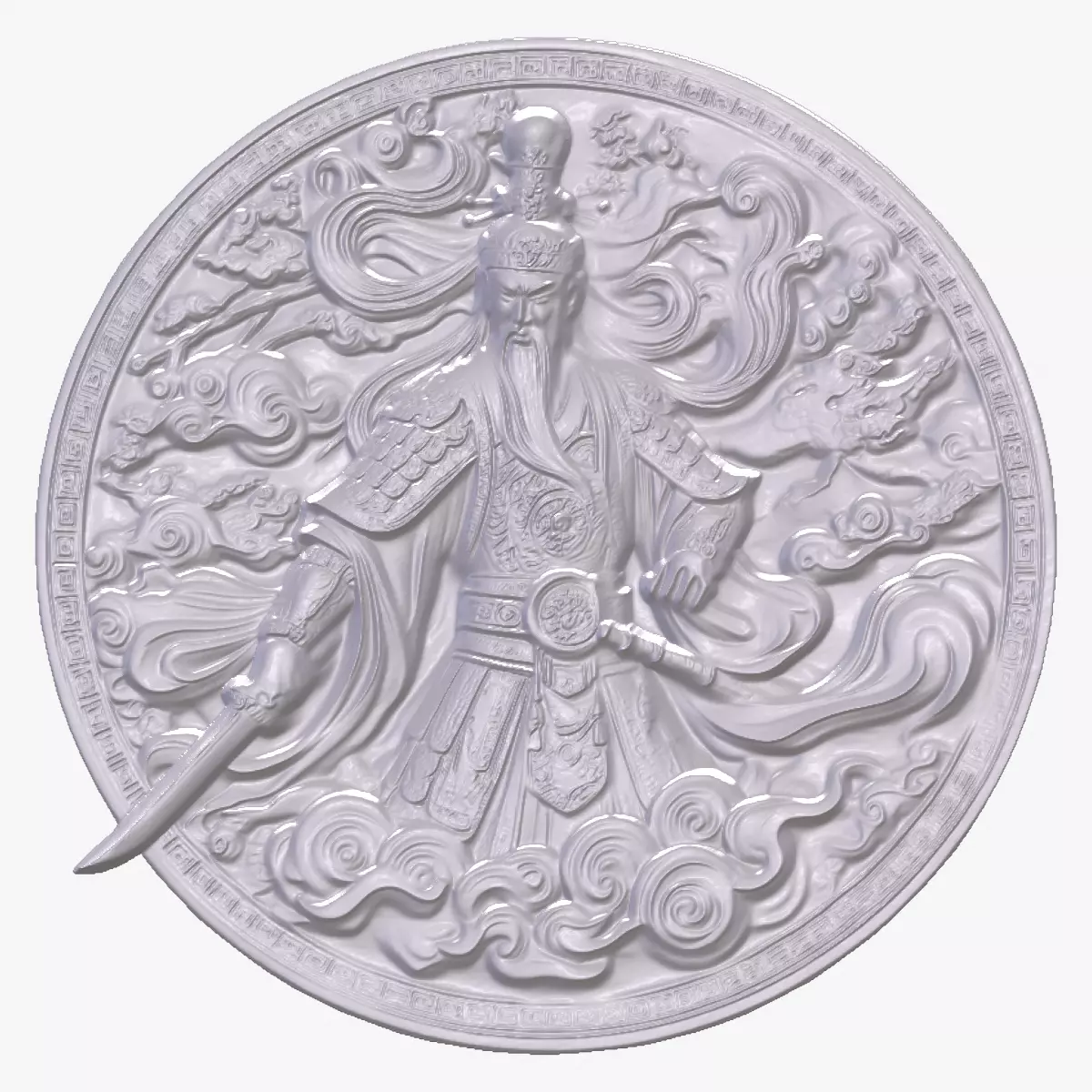 Chinese Warrior 6 basrelief for 3D printing 3D print model