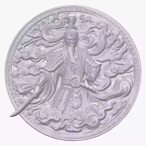 Chinese Warrior 6 basrelief for 3D printing