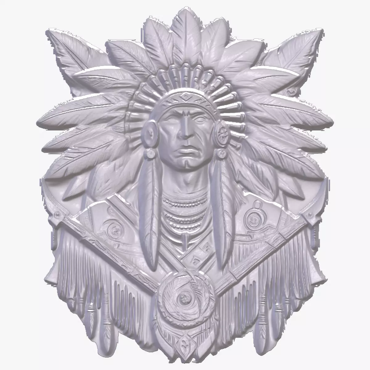 Comanche Warrior 1 basrelief for 3D printing 3D print model