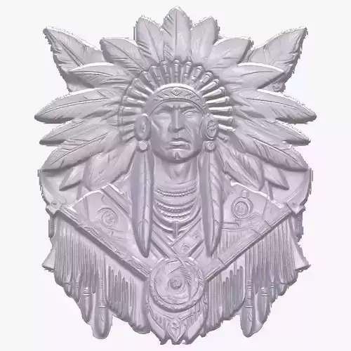 Comanche Warrior 1 basrelief for 3D printing