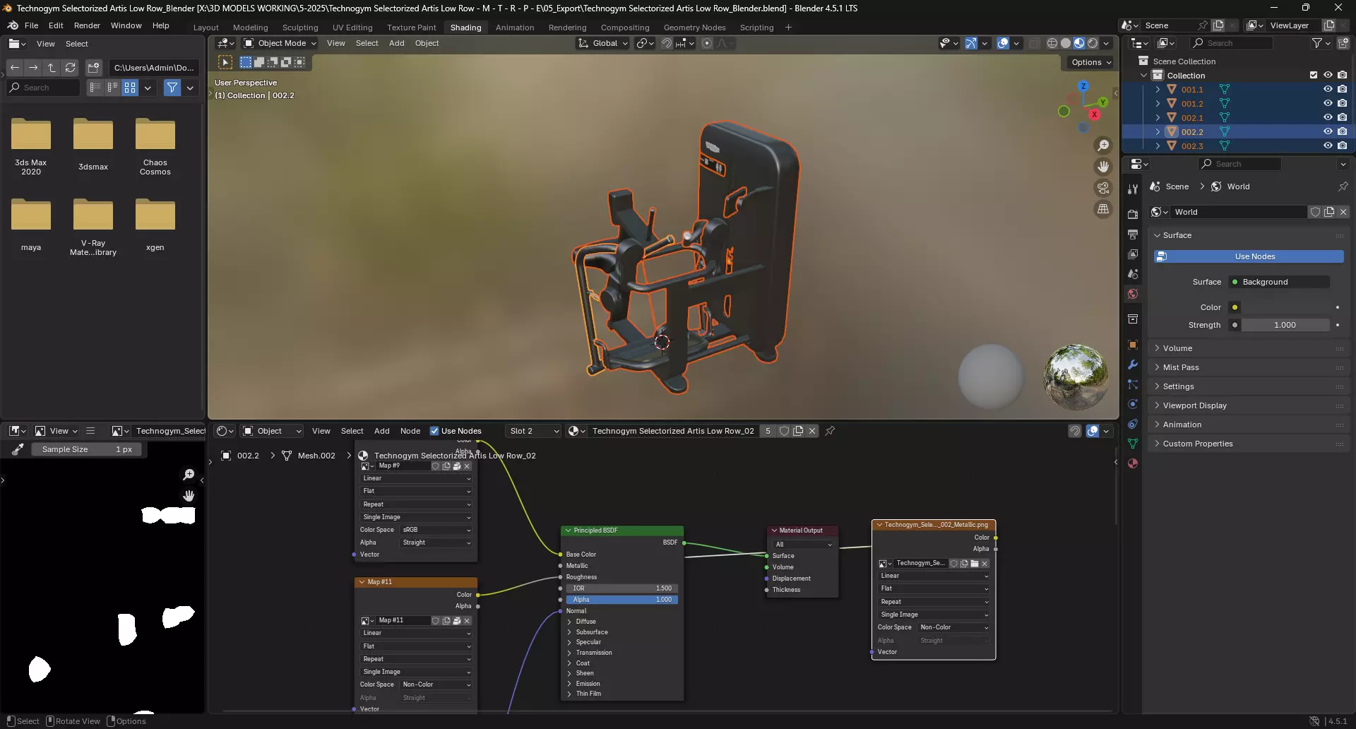 Technogym Selectorized Artis Low Row 3D model_13