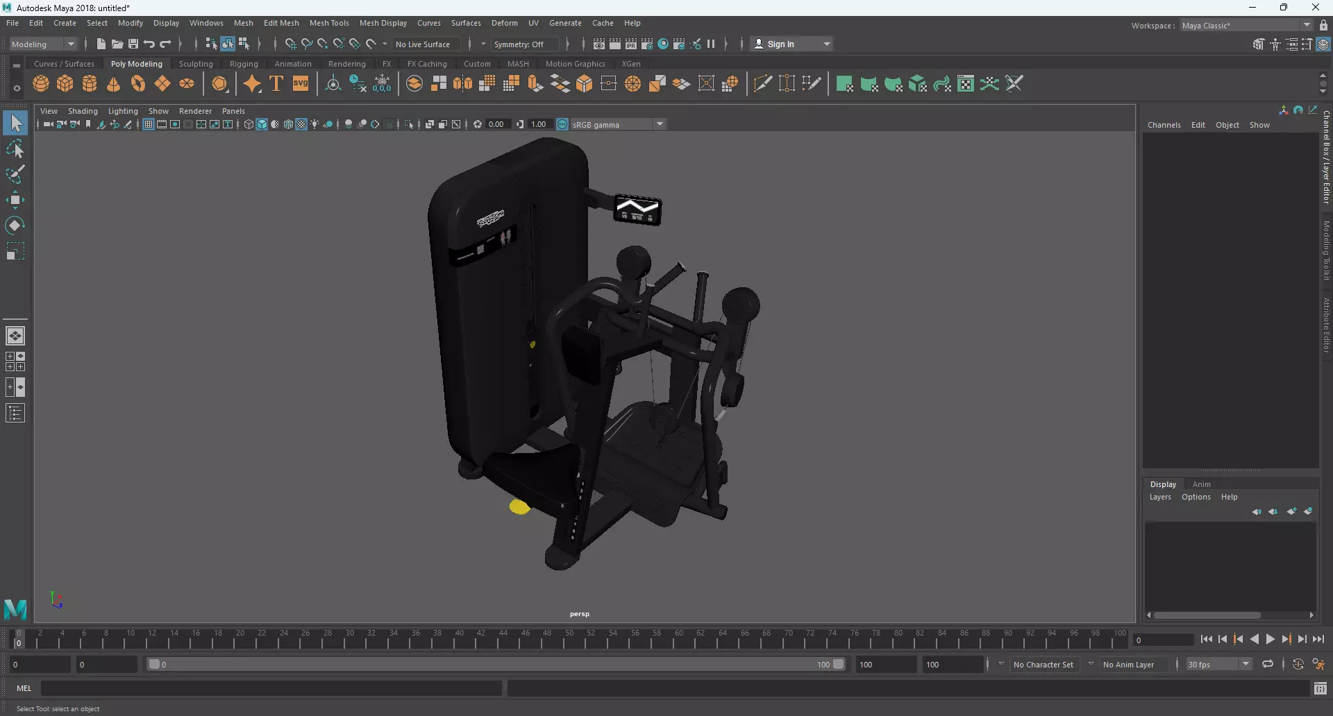 Technogym Selectorized Artis Low Row 3D model_11
