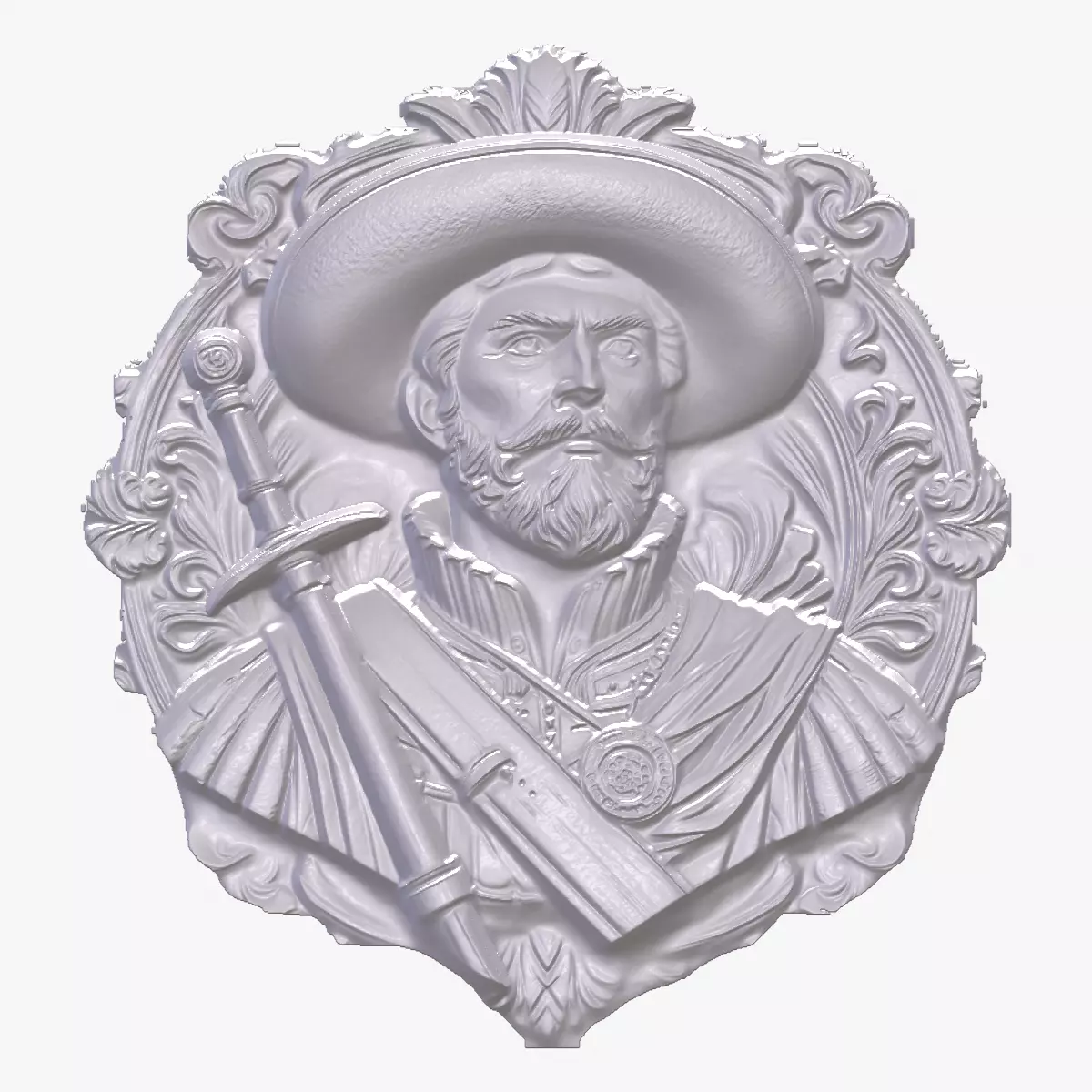 Conquistador 2 basrelief for 3D printing 3D print model