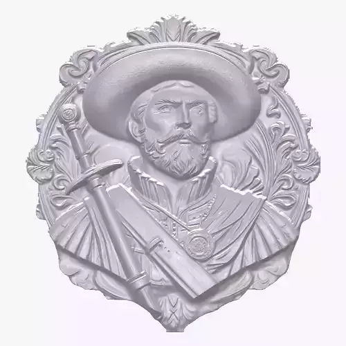 Conquistador 2 basrelief for 3D printing